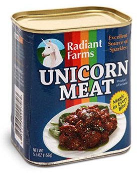 ThinkGeek Easy-Open Canned Unicorn Meat: Excellent Source of Sparkles
